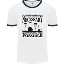 To Those The Parachute Regiment 1 2 3 Para Mens White Ringer T-Shirt White/Navy Blue
