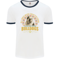 A Bulldog Dog Mens Ringer T-Shirt White/Navy Blue