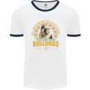 A Bulldog Dog Mens Ringer T-Shirt White/Navy Blue