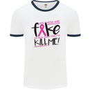 Breast Cancer Awareness Fake Boobs Mens Ringer T-Shirt White/Navy Blue