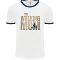 The Walking Mum Funny Mothers Day Mummy Mens White Ringer T-Shirt White/Navy Blue