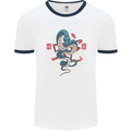 Chinese Zodiac Shengxiao Year of the Snake Mens White Ringer T-Shirt White/Navy Blue