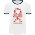 Wear Red For My Girlfriend Stroke Awareness Mens Ringer T-Shirt White/Navy Blue