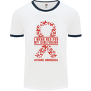 Wear Red For My Girlfriend Stroke Awareness Mens Ringer T-Shirt White/Navy Blue