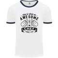 Awesome Chef Looks Like Funny Cooking Mens White Ringer T-Shirt White/Navy Blue