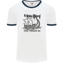 Viking Blood Runs Through Me Ship Sailing Mens Ringer T-Shirt White/Navy Blue
