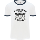 2nd Wedding Anniversary 2 Year Funny Wife Mens Ringer T-Shirt White/Navy Blue