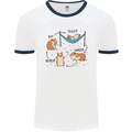 Hampster Eat Sleep Wheek Repeat Funny Mens White Ringer T-Shirt White/Navy Blue