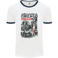 American Chicago Mafia Mens White Ringer T-Shirt White/Navy Blue