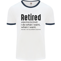 Retired Definition Funny Retirement Mens White Ringer T-Shirt White/Navy Blue
