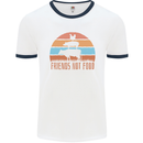 Vegetarian Animals Friends Not Food Vegan 2 Mens White Ringer T-Shirt White/Navy Blue