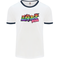 LGBT Gay Pride Day Awareness Mens White Ringer T-Shirt White/Navy Blue