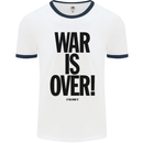 War Is Over if You Want It John Lennon Mens White Ringer T-Shirt White/Navy Blue