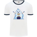 Free Hugs Iceberg and Ship Environment Mens White Ringer T-Shirt White/Navy Blue