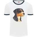Appenzeller Sennenhund Dog Mens Ringer T-Shirt White/Navy Blue