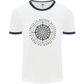 Truth is Guided By a Morale Compass Mens White Ringer T-Shirt White/Navy Blue