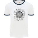 Truth is Guided By a Morale Compass Mens White Ringer T-Shirt White/Navy Blue