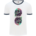 Synthesize Skulls Mens White Ringer T-Shirt White/Navy Blue