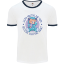 Tested Positive for Tired Teddy Bear Sleeping Mens Ringer T-Shirt White/Navy Blue