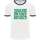 Back on My Bar Stool St. Patrick's Day Mens White Ringer T-Shirt White/Navy Blue