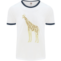 Giraffe Ecology Mens White Ringer T-Shirt White/Navy Blue