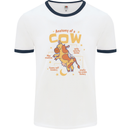 Anatomy of a Cow Funny Mens Ringer T-Shirt White/Navy Blue