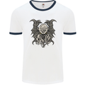 Cthulhu Entity Kraken Mens White Ringer T-Shirt White/Navy Blue