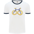 Infinity Bicycle Mens White Ringer T-Shirt White/Navy Blue