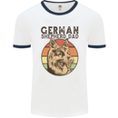 A German Shepherd Dog Dad Mens Ringer T-Shirt White/Navy Blue