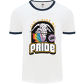 Can't Hide My Pride LGBT Gay Awareness Mens White Ringer T-Shirt White/Navy Blue