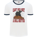 Can't Bullsh!t a Bullshiter Funny Offensive Mens Ringer T-Shirt White/Navy Blue