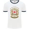 All Men Are Born Equal Canadian Canada Mens White Ringer T-Shirt White/Navy Blue