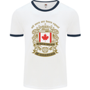 All Men Are Born Equal Canadian Canada Mens White Ringer T-Shirt White/Navy Blue