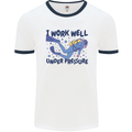 Scuba Diving Work Well Under Pressure Diver Mens White Ringer T-Shirt White/Navy Blue