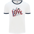 Love Cycling Funny Bicycle Bike Mens White Ringer T-Shirt White/Navy Blue