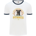 A Pitbull Dog Mens Ringer T-Shirt White/Navy Blue