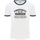Property of My Awesome Girlfriend Funny Mens White Ringer T-Shirt White/Navy Blue