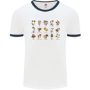 Mushroom Species Foraging Mycology Mens Ringer T-Shirt White/Navy Blue