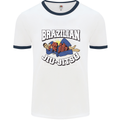Brazilian Jiu Jitsu Mens Ringer T-Shirt White/Navy Blue