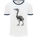 A Dodo Skeleton Mens White Ringer T-Shirt White/Navy Blue