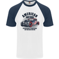 American Hot Rod Hotrod Enthusiast Car Mens S/S Baseball T-Shirt White/Navy Blue
