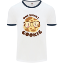 A Smart Cookie Funny Food Nerd Geek Maths Mens White Ringer T-Shirt White/Navy Blue