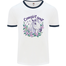 Cowgirl Soul Equestrian Horse Mens Ringer T-Shirt White/Navy Blue