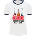 May Start Talking About Guitars Guitarist Mens White Ringer T-Shirt White/Navy Blue