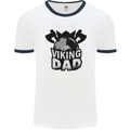 Viking Dad Funny Fathers Day Ragnar Odin Mens Ringer T-Shirt White/Navy Blue