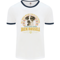 A Jack Russell Dog Mens Ringer T-Shirt White/Navy Blue