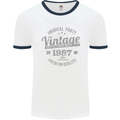 Vintage Year 36th Birthday 1987 Mens Ringer T-Shirt White/Navy Blue