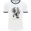 An Abstract Elephant Environment Mens White Ringer T-Shirt White/Navy Blue