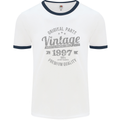 Vintage Year 26th Birthday 1997 Mens Ringer T-Shirt White/Navy Blue