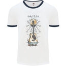 Guitar Beach Acoustic Holiday Surfing Music Mens White Ringer T-Shirt White/Navy Blue